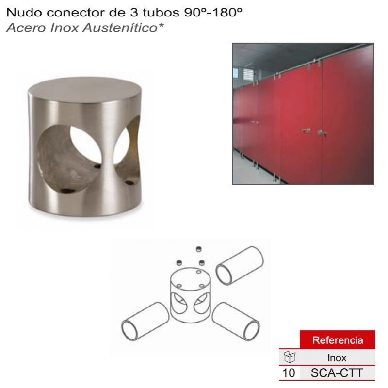 CONECTOR DE TUBO EN T (90º/180º)  A/INOX
