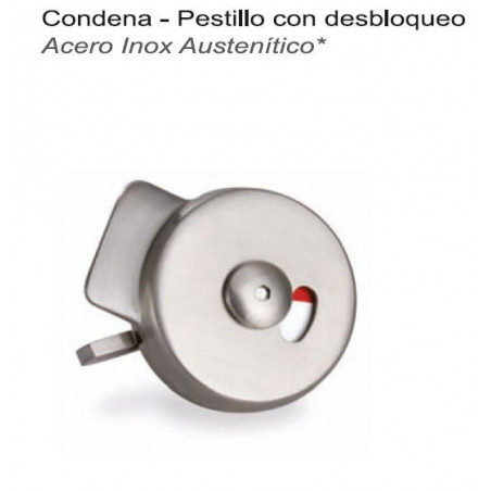 CONDENA-PESTILLO C/DESBLOQUEO A/INOX