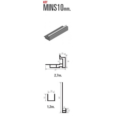 Kit MINS 10mm perfilería para nueva serie 80